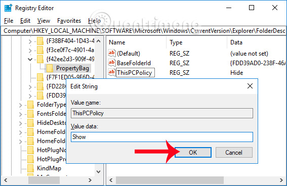 How to hide 6 folders in This PC on Windows 10 Picture 14