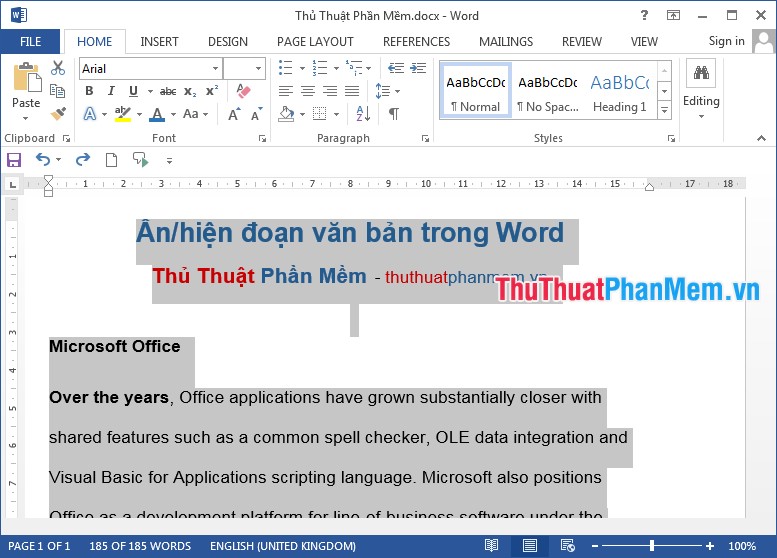 How to hide and hide any text in Word Picture 5