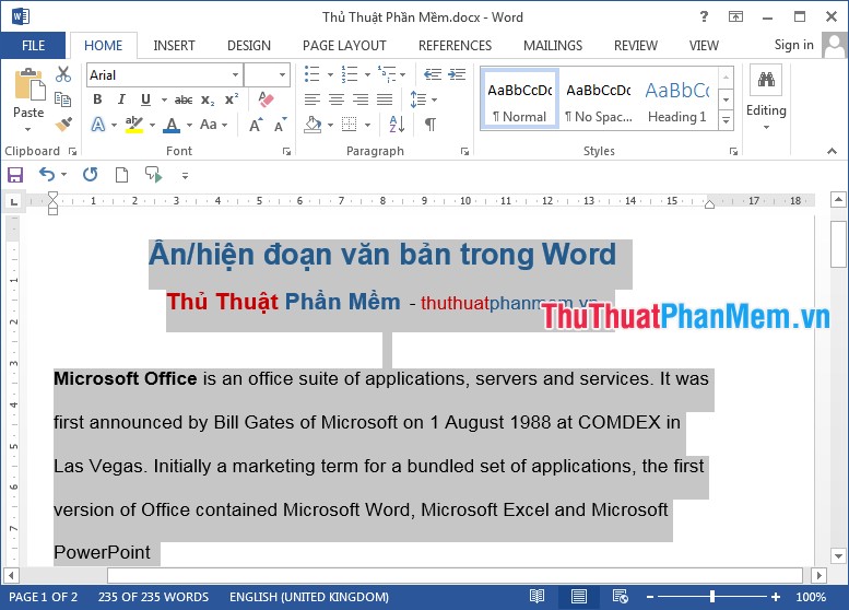 How to hide and hide any text in Word Picture 8