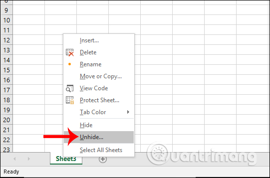 How to hide and hide sheets in Excel and show them again Picture 14