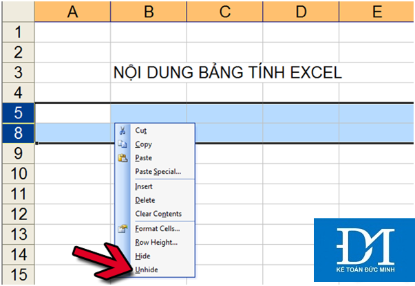 How to hide and show the rows and columns in Excel is extremely simple. Picture 19