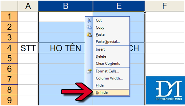 How to hide and show the rows and columns in Excel is extremely simple. Picture 24
