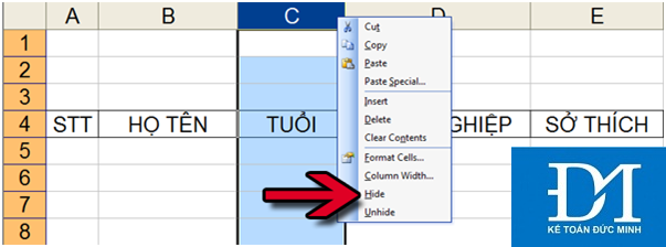 How to hide and show the rows and columns in Excel is extremely simple. Picture 9