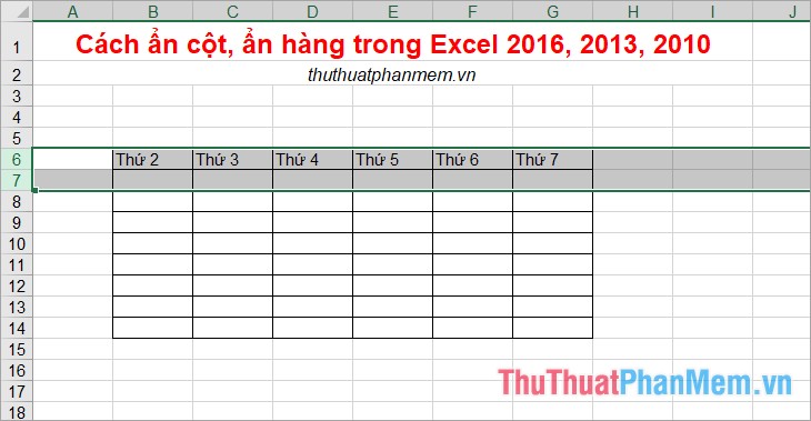 How to hide columns and hide rows in Excel 2016, 2013, 2010 Picture 8