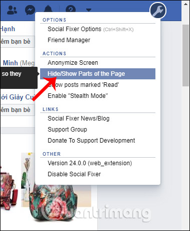 How to hide Facebook ads, neatly interface with Social Fixer Picture 4