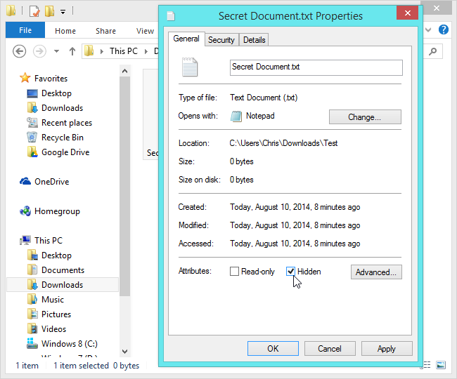 How to hide files and folders on Windows / Linux / Mac OS X operating systems Picture 3