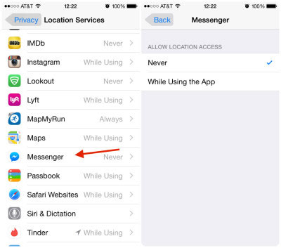 How to hide location and block tracking of Facebook Messenger Picture 3