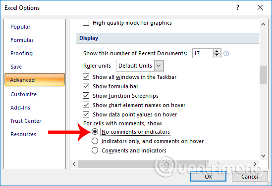 How to hide, show notes in tables on Excel Picture 6