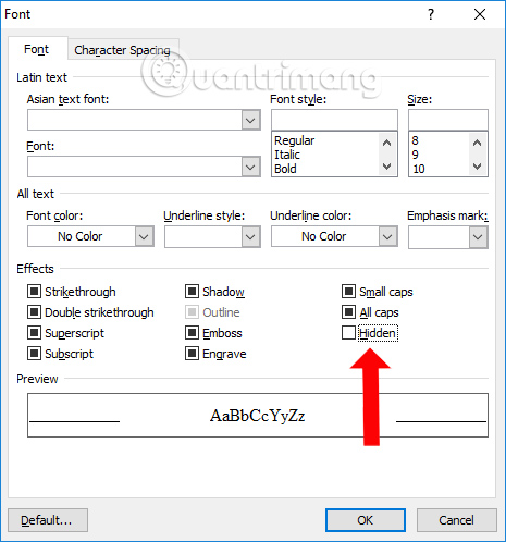 How to hide text from Word Picture 5