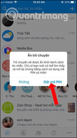How to hide Zalo messages on iOS and review messages Zalo has hidden Picture 3