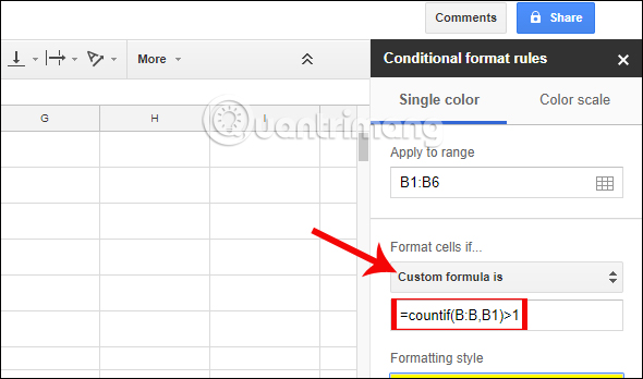 How to highlight duplicate content on Google Sheets Picture 4