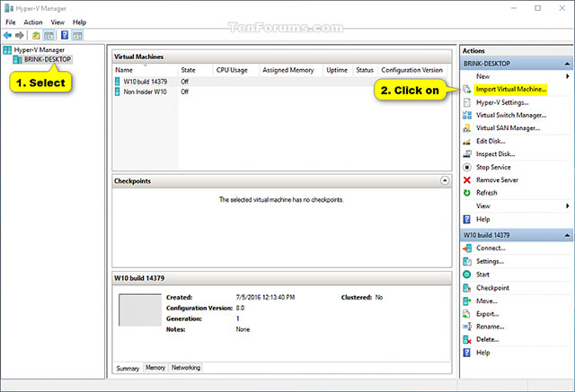 How to import Hyper-V virtual machines in Windows 10 Picture 1