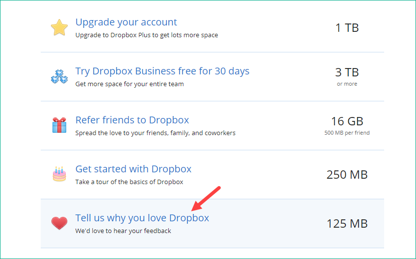 How to increase free Dropbox storage Picture 4