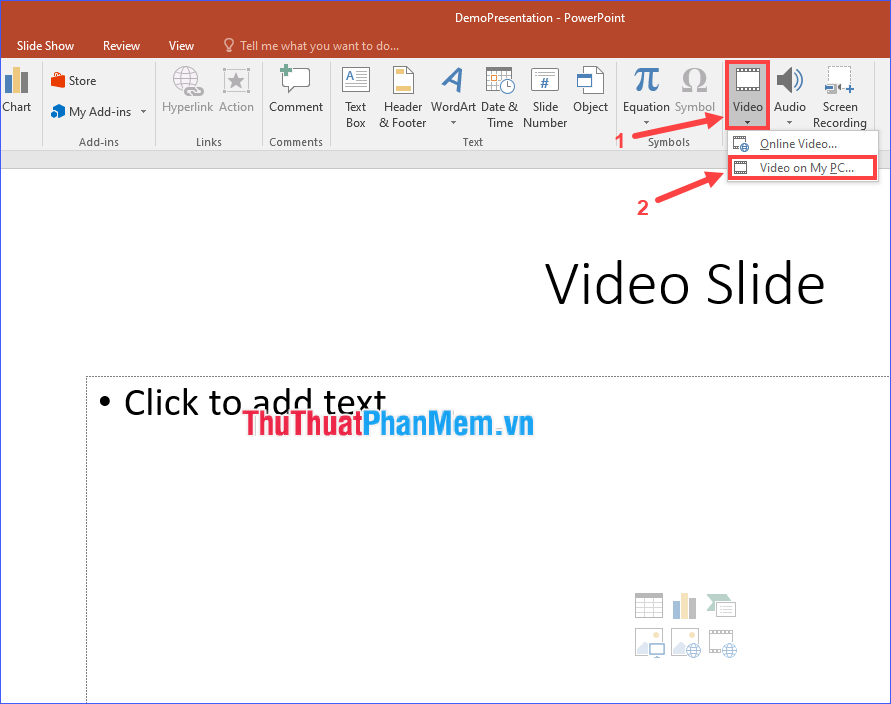 How to insert a video into PowerPoint and still open when transferred to another device Picture 7