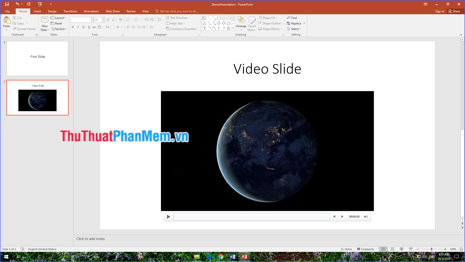 How to insert a video into PowerPoint and still open when transferred to another device Picture 9