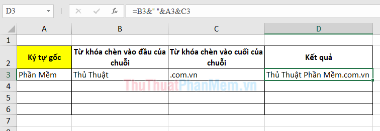 How to insert characters at the beginning or end of a string in Excel Picture 5