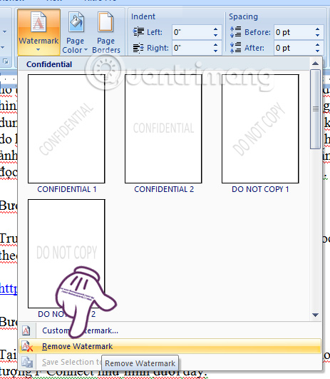 How to insert, delete watermark in Word documents Picture 10