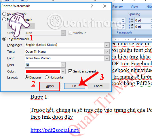 How to insert, delete watermark in Word documents Picture 6