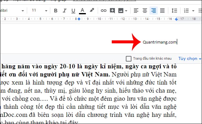 How to insert Header, Footer in Google Docs - TipsMake.com