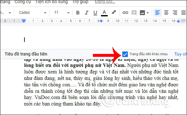 How to insert Header, Footer in Google Docs Picture 5