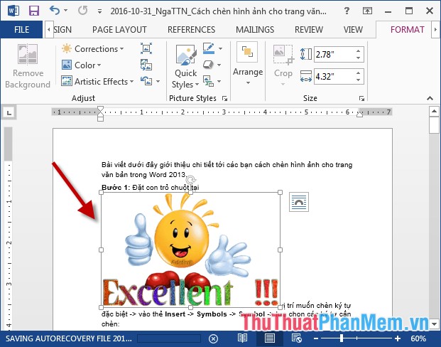 How to insert images for text pages in Word Picture 6