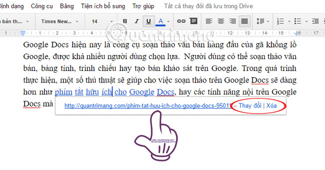 How to insert link links in Google Docs documents Picture 4