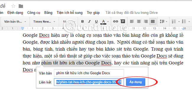 How to insert link links in Google Docs documents - TipsMake.com