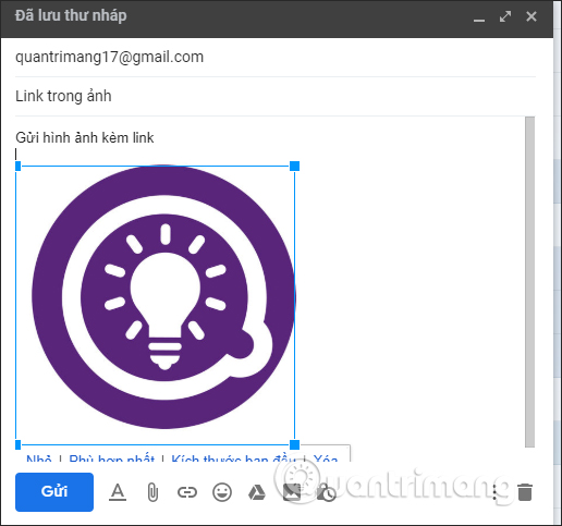 How to insert links to images on Gmail Picture 5