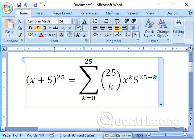 how to add formulas in word 2007