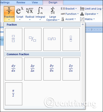 How to insert Math expressions on Word 2007 Picture 6