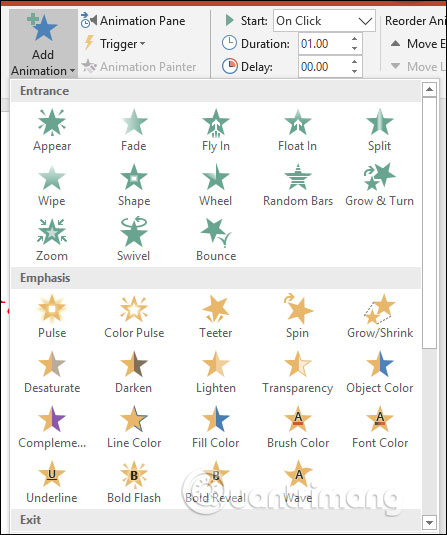 How to insert multiple effects for a PowerPoint object Picture 3