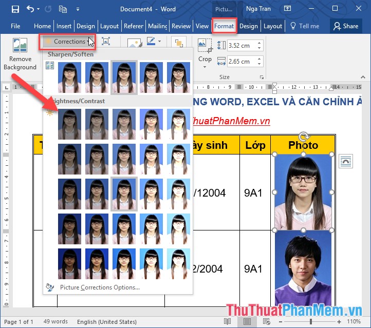 How to insert pictures into Word, Excel and align images Picture 7