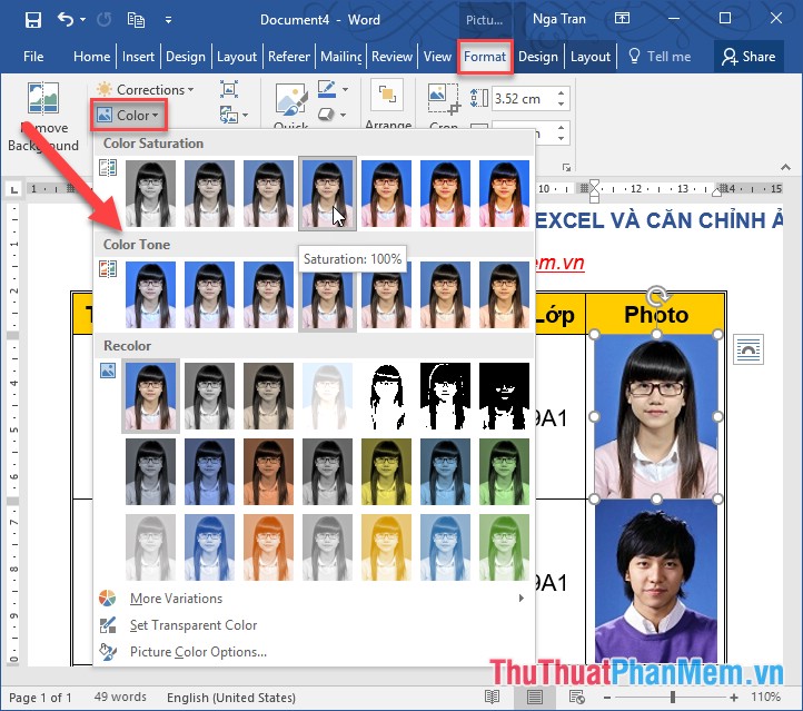 How to insert pictures into Word, Excel and align images Picture 8