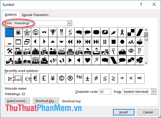 How to insert symbols, special characters in Word Picture 8