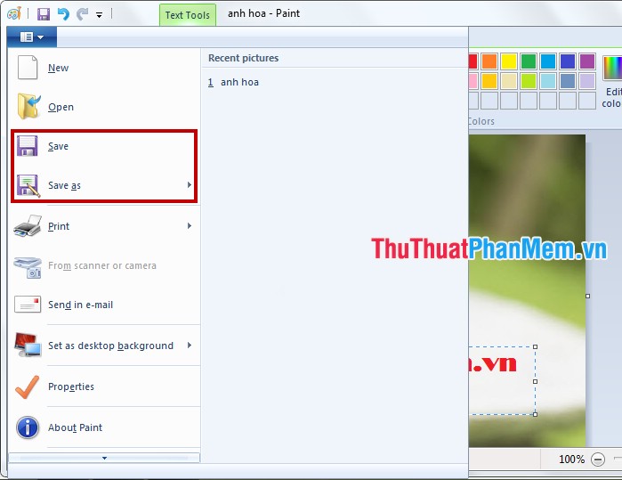 How to insert text into pictures with Paint on Windows Picture 10