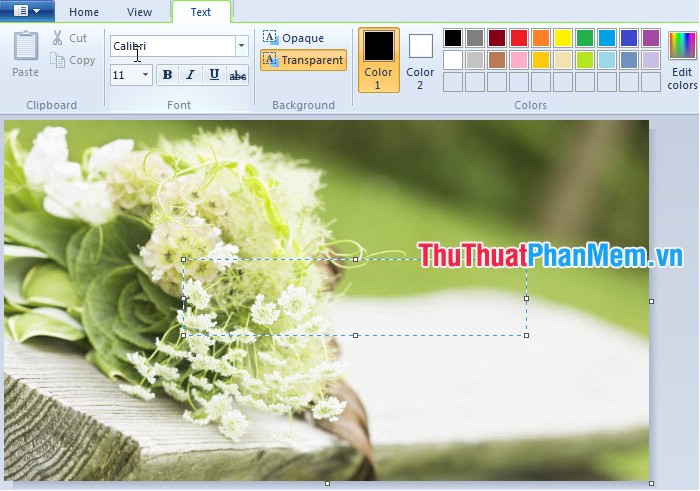 How to insert text into pictures with Paint on Windows Picture 6