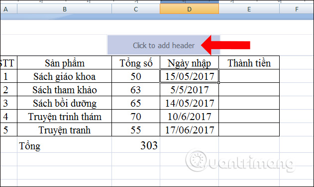 How to insert underlined Header and Footer Excel - TipsMake.com