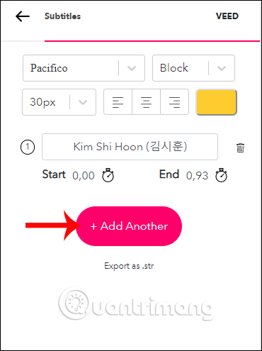 How to insert video subtitles on Veed Picture 5