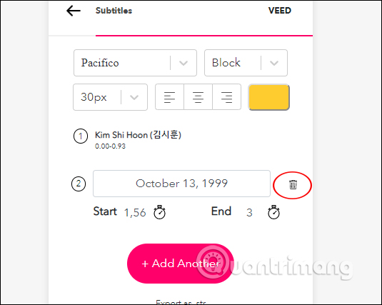 How to insert video subtitles on Veed Picture 6