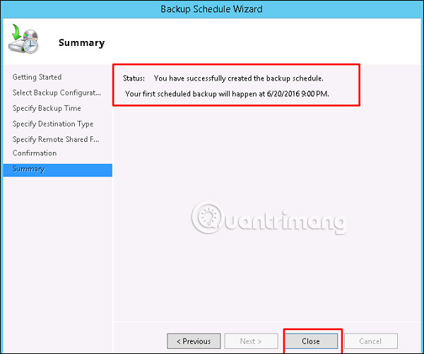 How to install and configure backups in Windows Server 2012 Picture 12