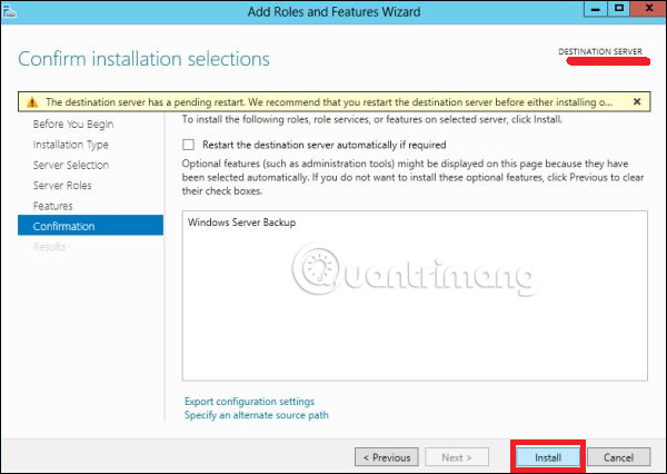 How to install and configure backups in Windows Server 2012 Picture 2