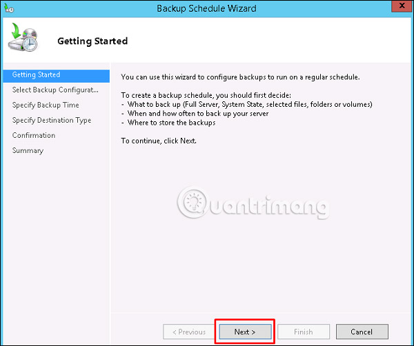 How to install and configure backups in Windows Server 2012 Picture 5