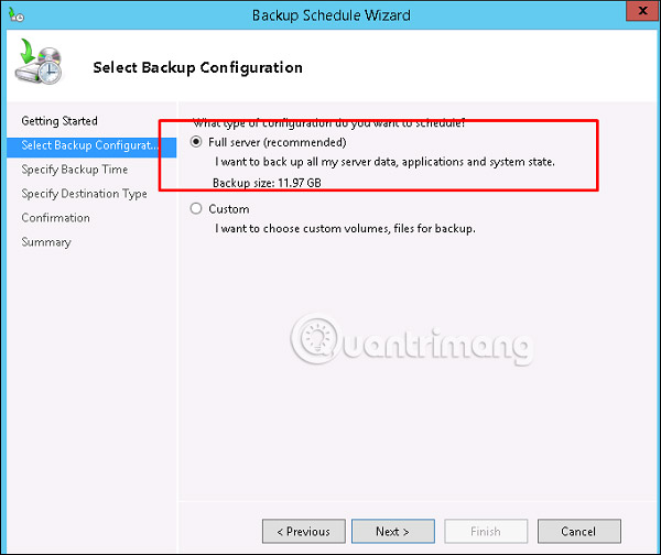How to install and configure backups in Windows Server 2012 Picture 6