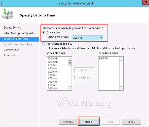 How to install and configure backups in Windows Server 2012 Picture 7