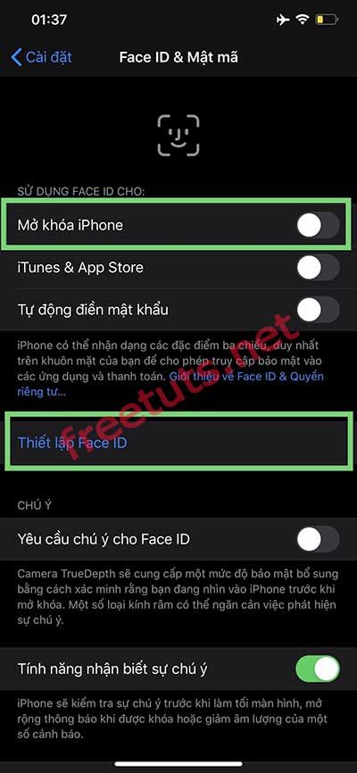 How to install / delete Face ID - Password protect iPhone X, Xs and iPhone 11 Picture 3