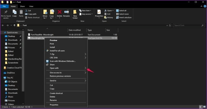 How to install fonts on GIMP Picture 2