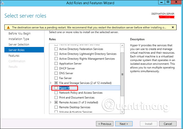 How To Install Hyper-V In Windows Server 2012 - TipsMake.com