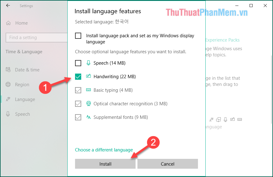 install korean keyboard on windows 10