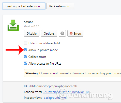 How to install Savior on Opera Picture 7