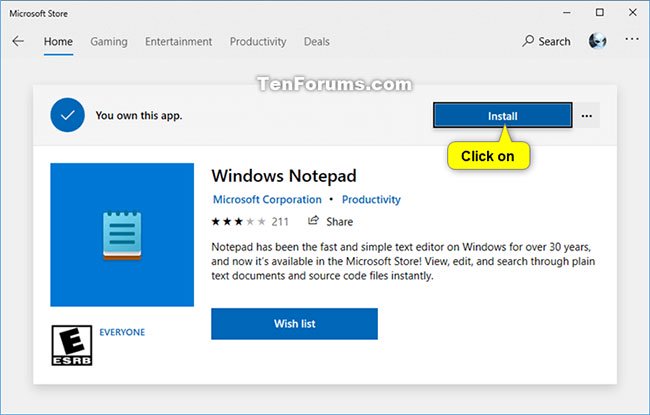 How to install / uninstall Notepad application in Windows 10 Picture 2